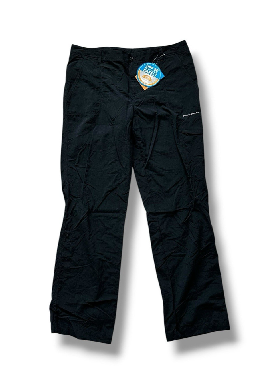 New Columbia PFG Omni Shade UPF50 Women's Aruba Roll Up Snap Pants Black 12